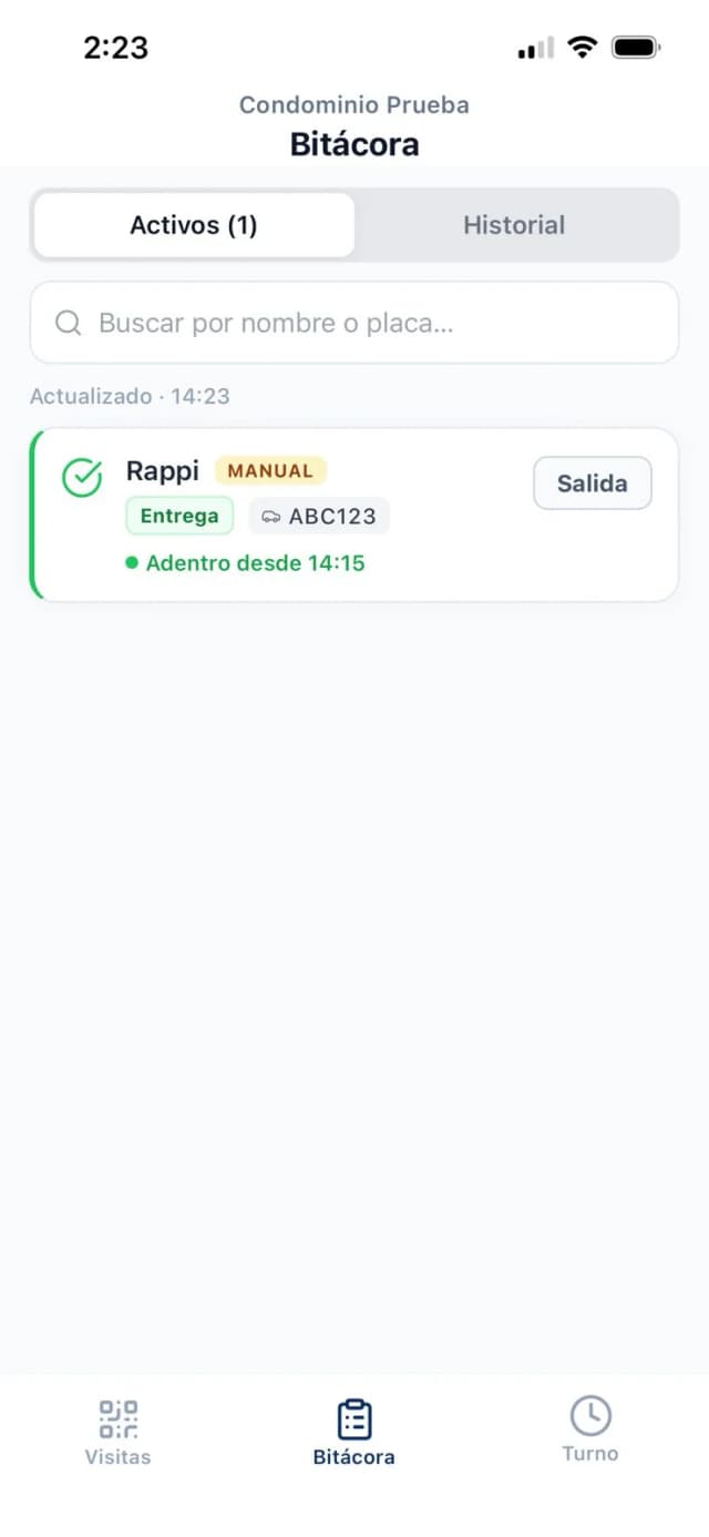 App de caseta — bitácora